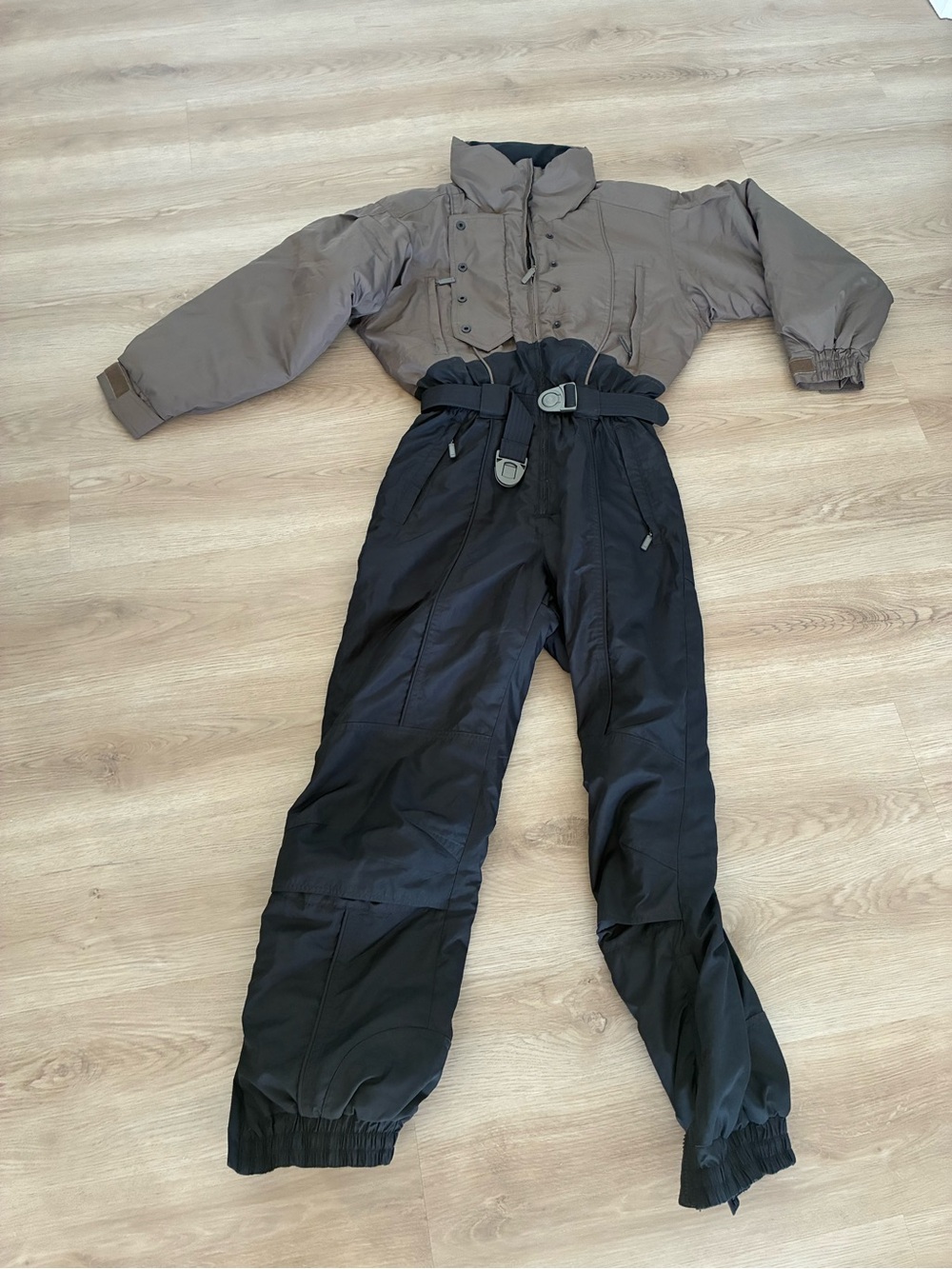 Columbia Two-Tone Insulated Ski Jumpsuit - Brown Top & Black Bottom